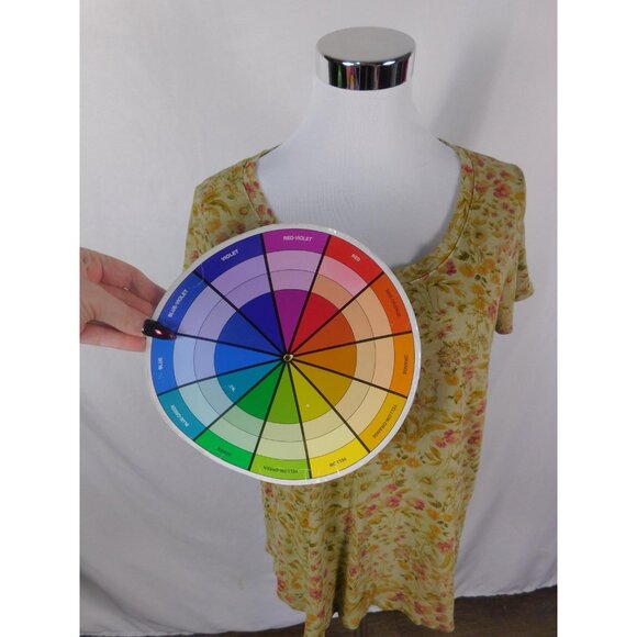 Old Navy Green Floral Scoop Neck Everywear Tee Boho Witch M - Picture 10 of 12